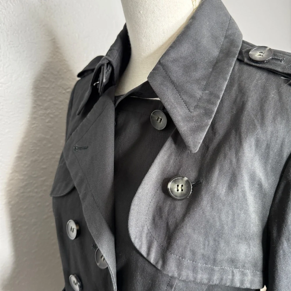 All Saints Black short  trench style short coat Jacket -cp - Picture 8 of 16